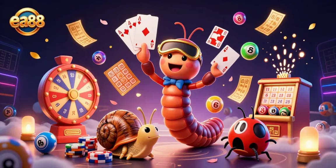 Experience the excitement of ea88's vibrant casino scene with a millipede dealer and high-rolling snail.