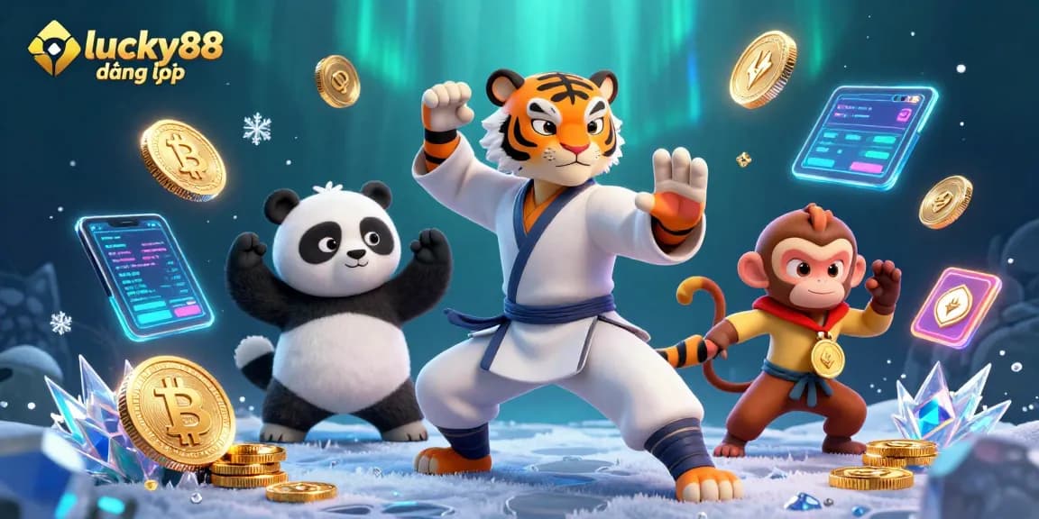 Engage with lucky88 đăng nhập while experiencing dynamic gameplay with vibrant characters and crypto elements.