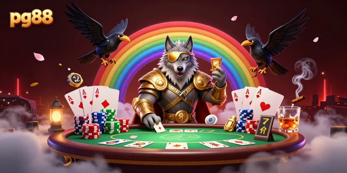 Play exciting casino games with pg88 in a vibrant 3D Norse-themed illustration.