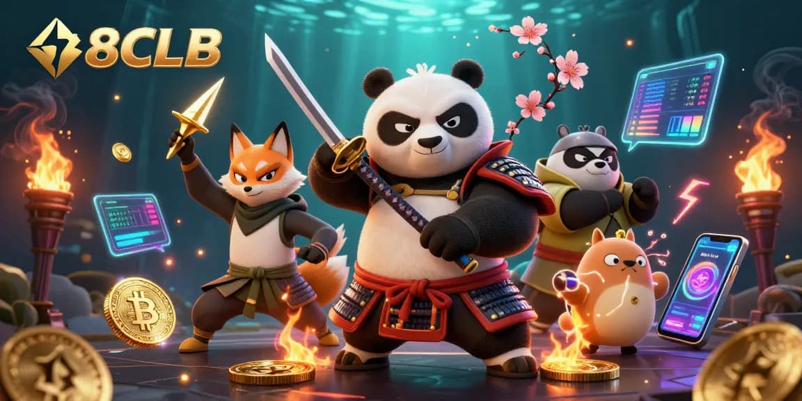 Experience thrilling gaming at 88CLB with a lively 3D illustration featuring samurai panda and ninja fox.