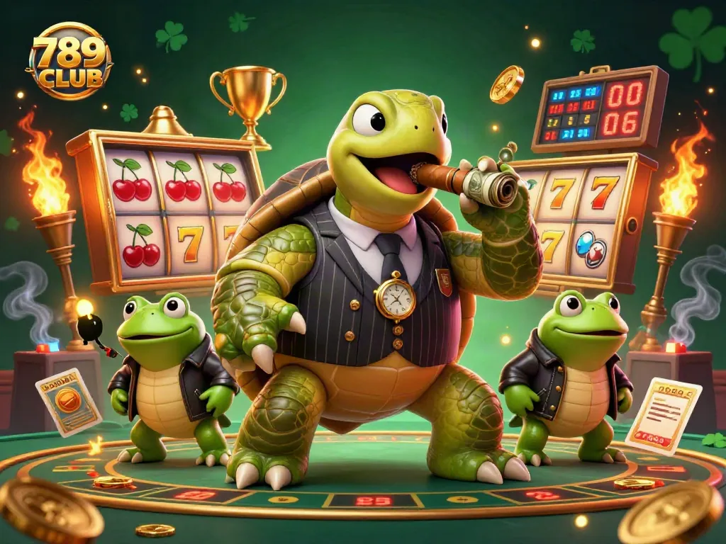Experience thrilling wins with 789CLUB in this vibrant, action-packed casino scene.