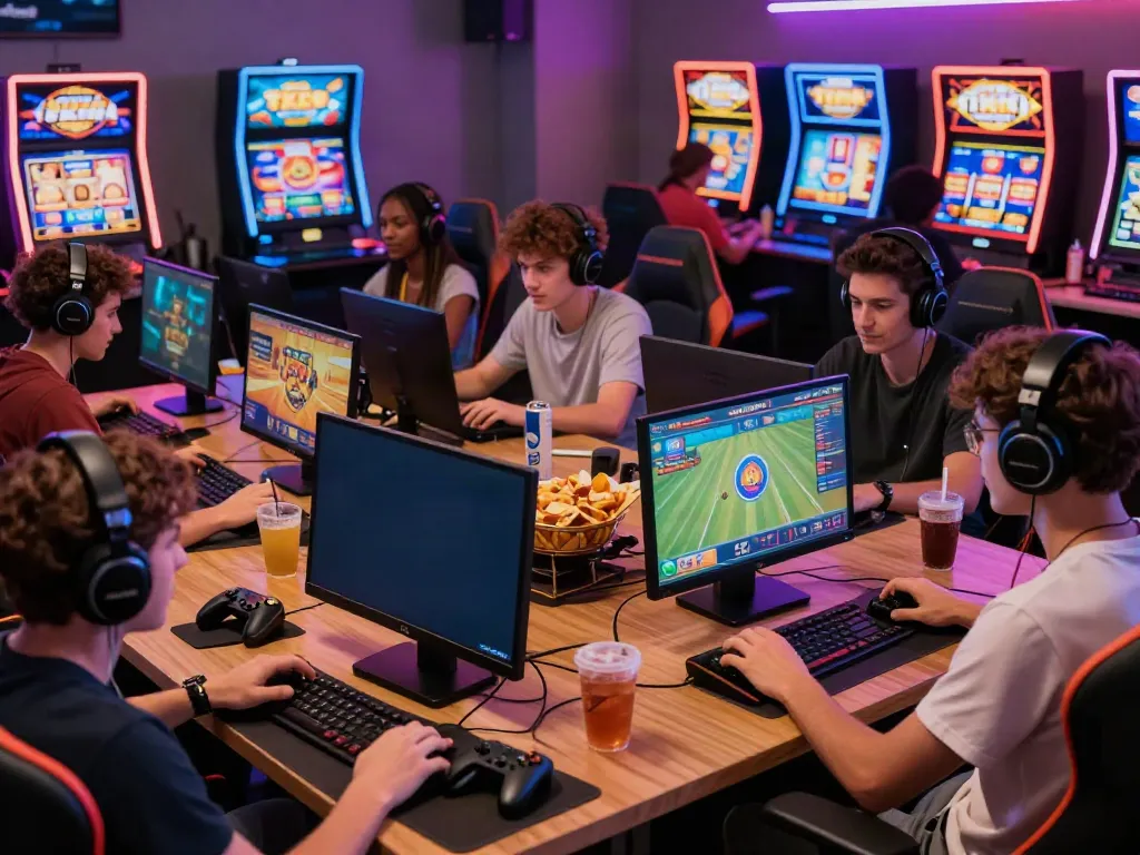 Exciting TX88 online gaming atmosphere with diverse players enjoying various games.