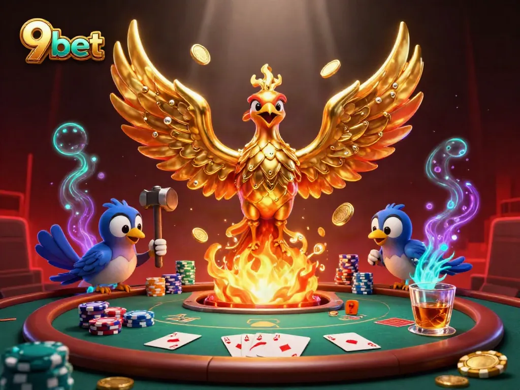 Experience thrilling wins at 9bet's live casino with golden phoenix and poker action.