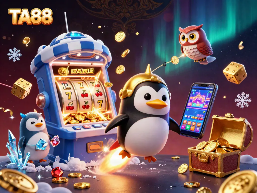 Engage with TA88's thrilling casino experience through a dynamic 3D scene filled with winning strategies.