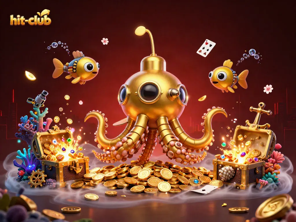 Experience the thrill at hit-club with a vibrant underwater casino adventure featuring a golden kraken.
