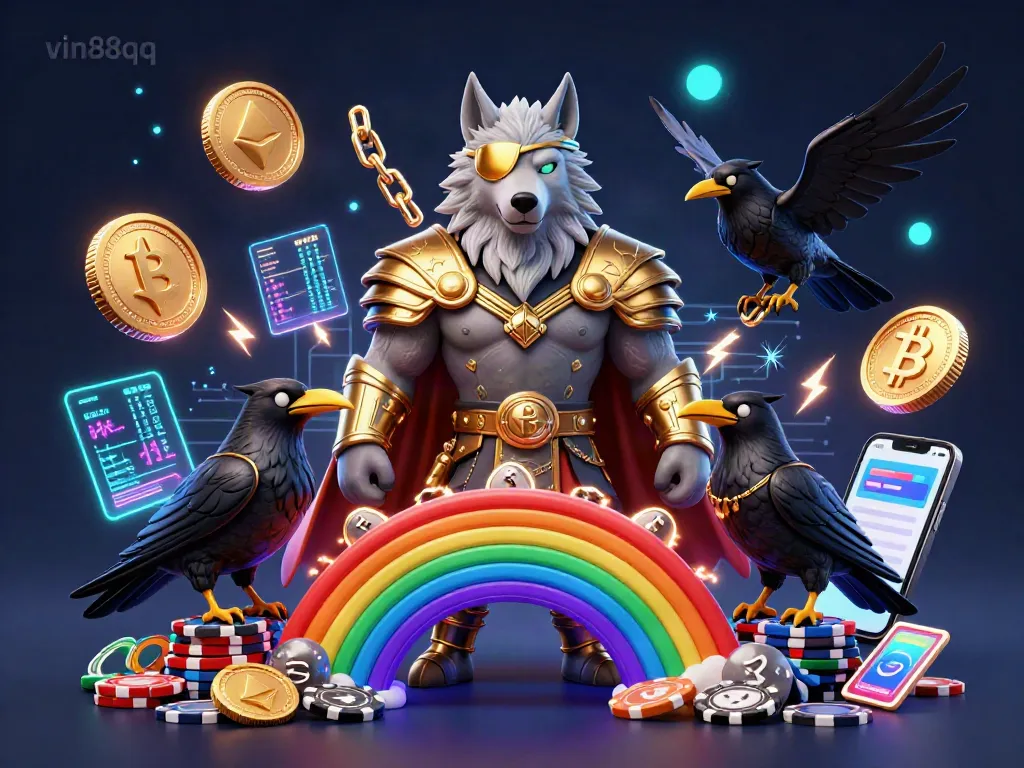 Experience winning strategies with vin88qq in this vibrant 3D casino illustration featuring mystical elements.