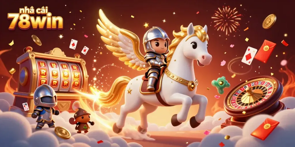 Experience exciting gameplay at nhà cái 78win with immersive slot reels and vibrant casino elements.