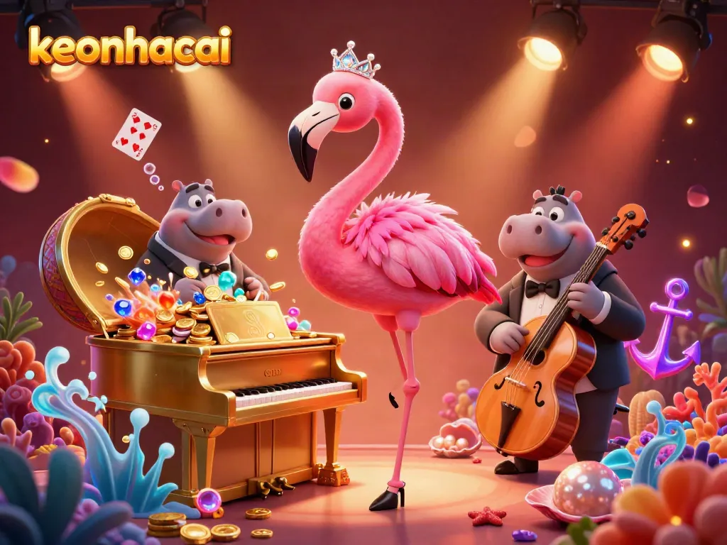 Engaging scene with keonhacai showcasing animated characters in a vibrant casino atmosphere.