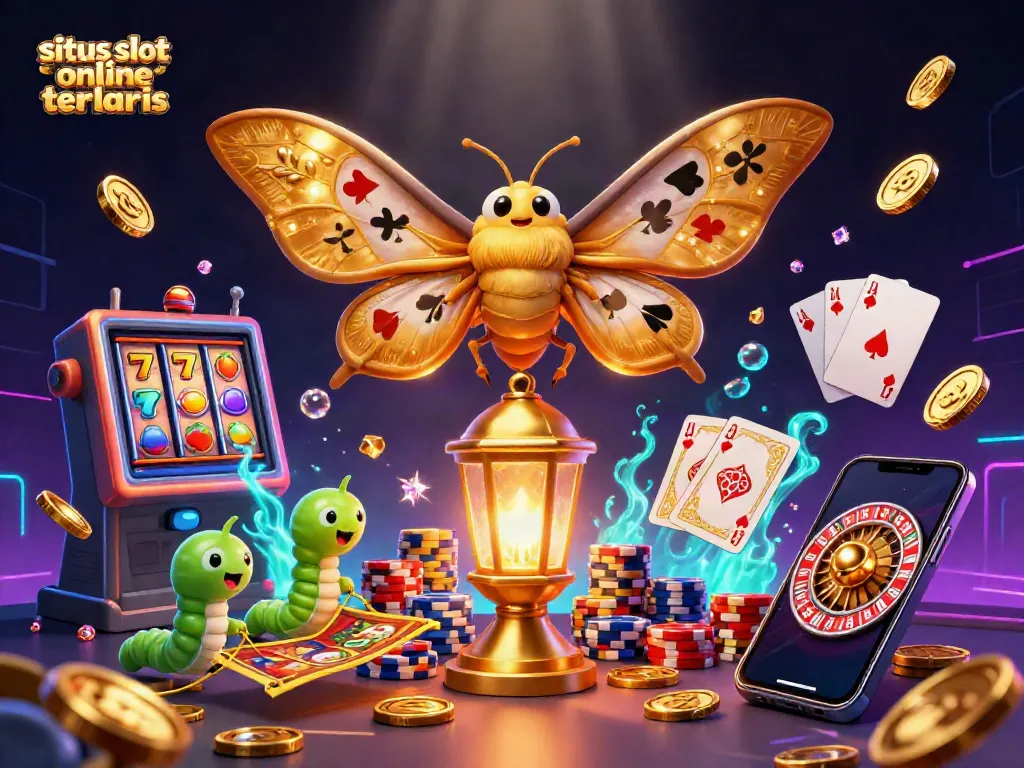 Engage with situs slot online terlaris through vibrant 3D casino scenes filled with golden wings and dynamic gameplay elements.