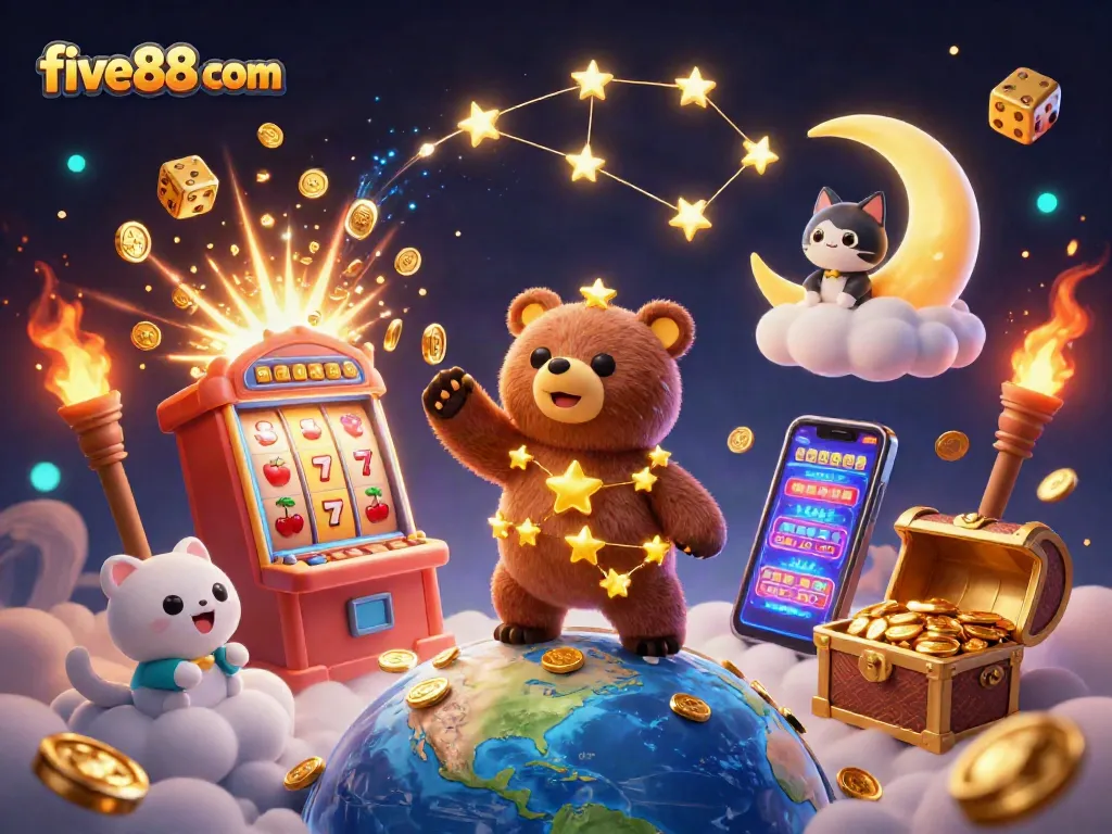 Experience excitement with five88 com's vibrant casino world, featuring detailed character elements and dynamic gaming action.