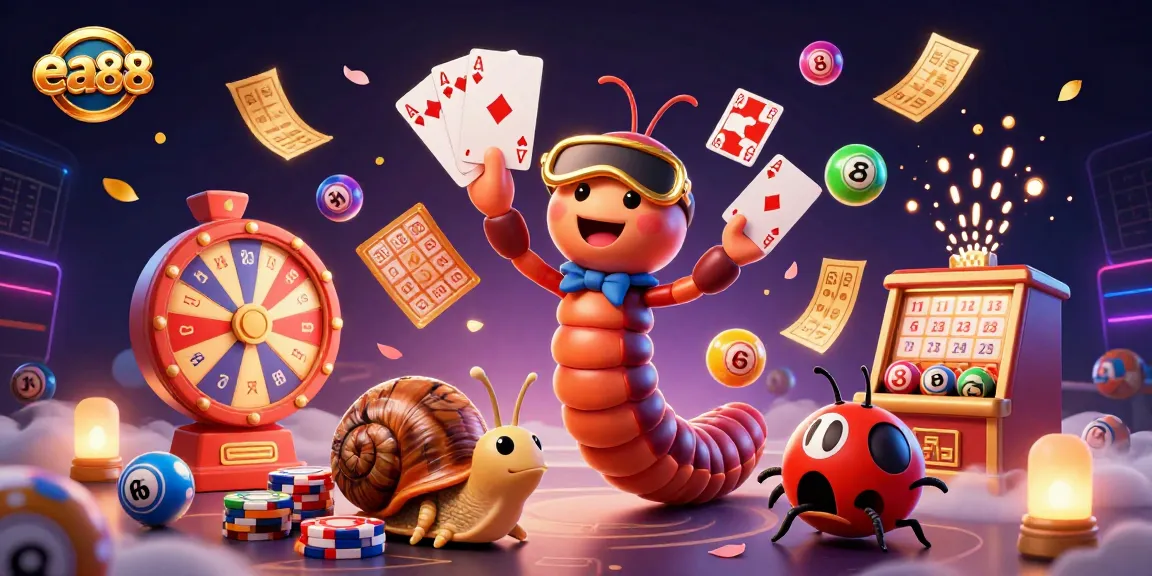 Experience the excitement of ea88's vibrant casino scene with a millipede dealer and high-rolling snail.