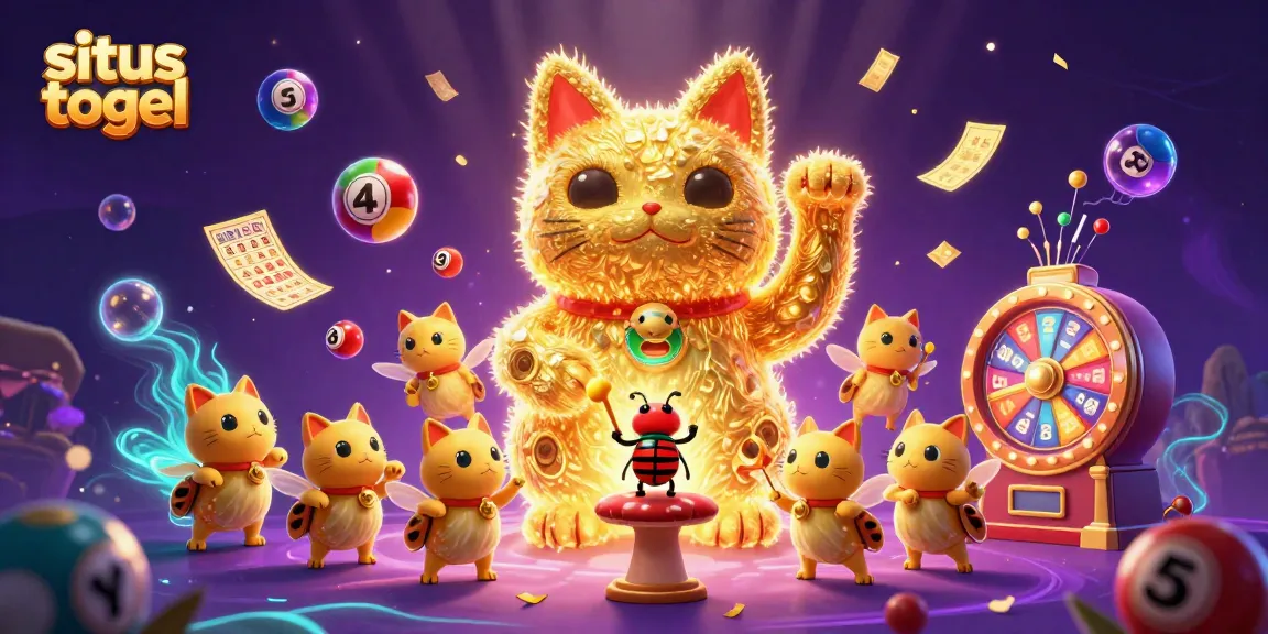 Menggandakan keseruan situs togel dengan ilustrasi kucing keberuntungan dan bola lotre berwarna-warni