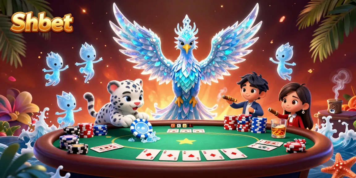 Win with Shbet by enjoying a thrilling poker game featuring an ice phoenix and adorable characters.
