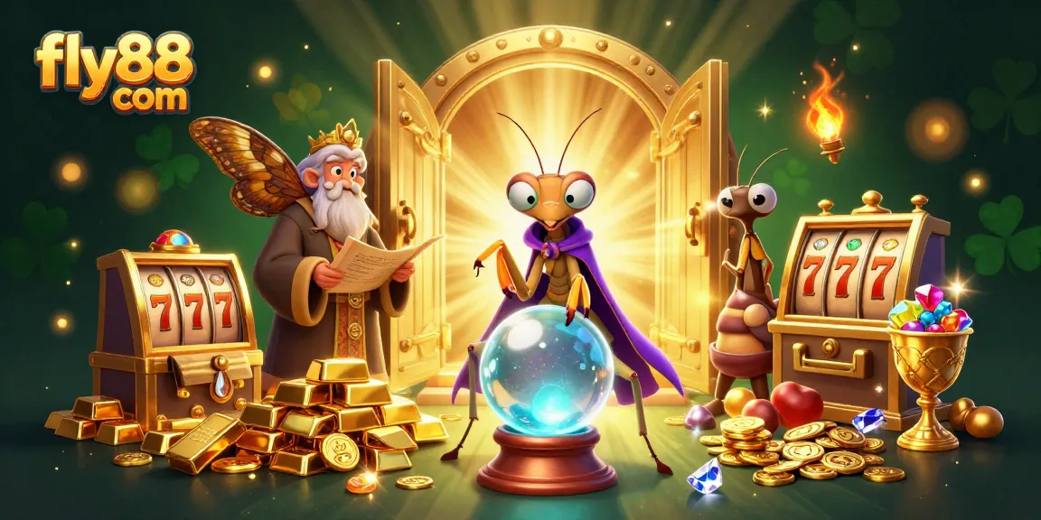 Experience the thrill of win with fly88 com's slot games in an enchanting digital scene.