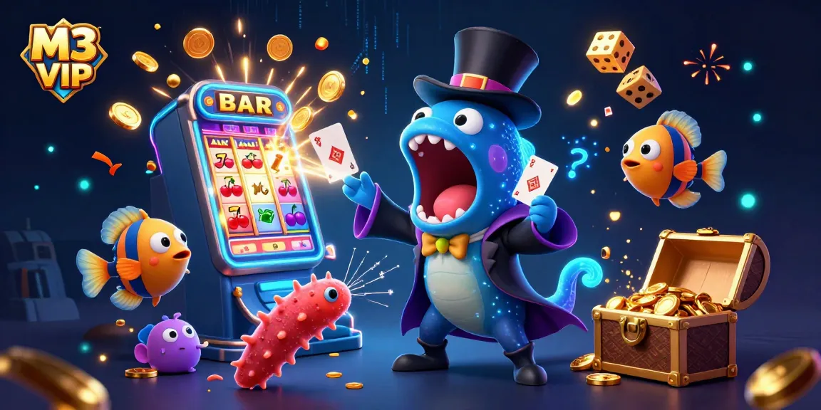 Experience M3 VIP's exhilarating online casino adventure with vibrant characters and game elements!