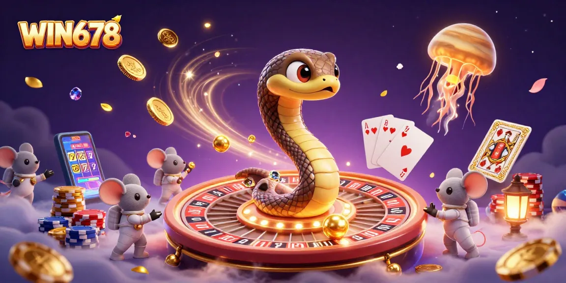 Experience excitement at WIN678 Casino with vibrant 3D characters, roulette, and jackpots!