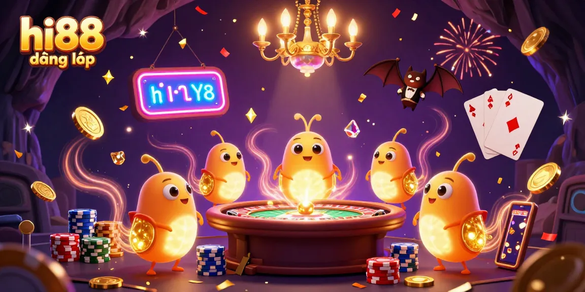 Experience the buzzing energy of hi88 đăng nhập with vibrant casino activity, featuring dazzling glowworms and exciting game elements.