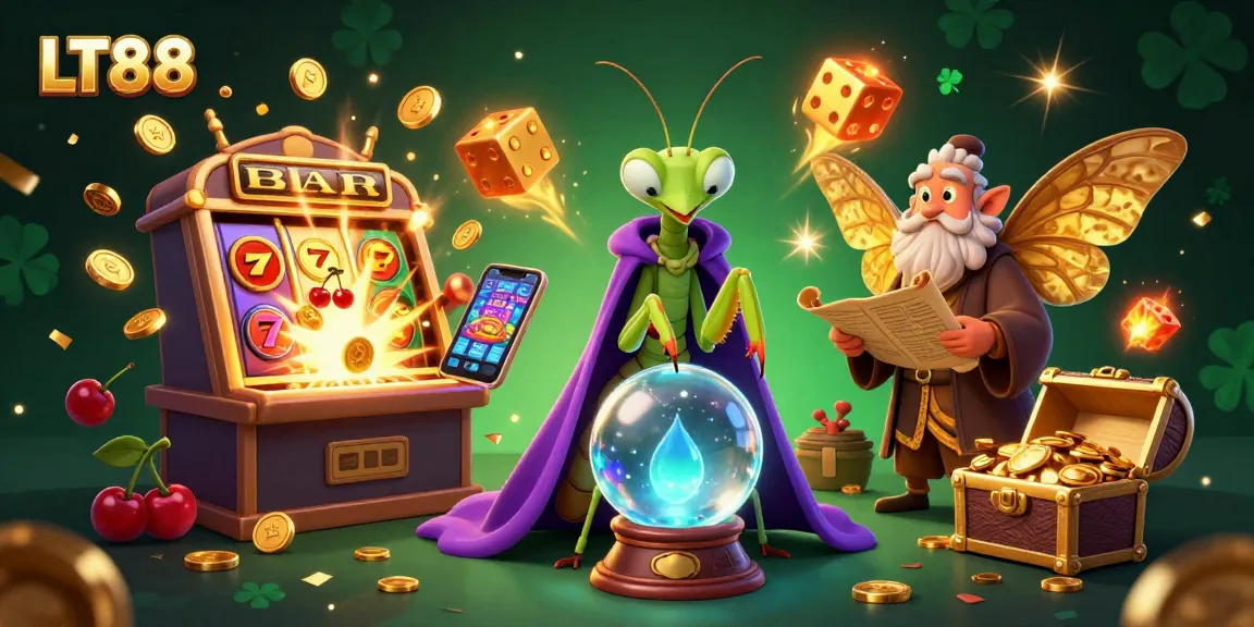 Experience the thrill of LT88 with vibrant casino gaming elements in a dynamic 3D scene.