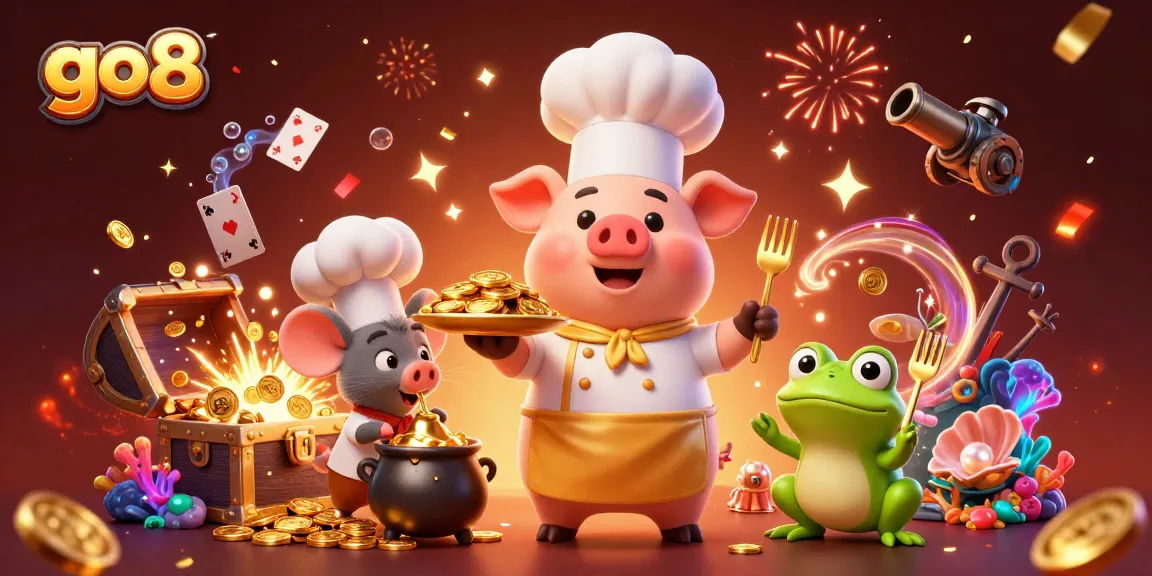 Experience the thrill of winning at go8 with a vibrant casino illustration featuring dynamic characters.