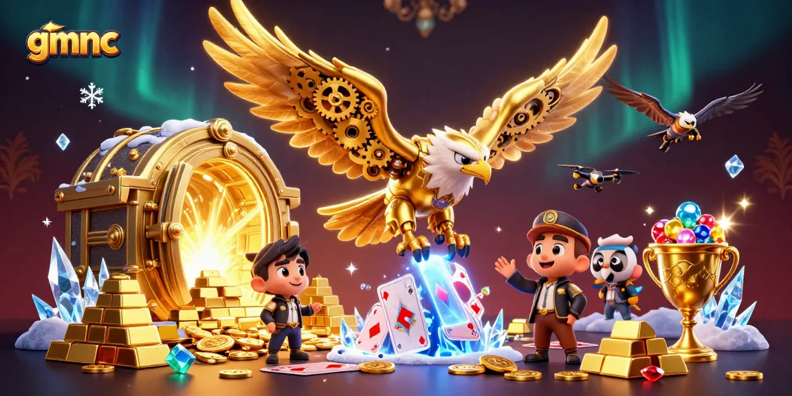 gmnc reveals shimmering treasures in a dynamic casino world filled with gold and cards.