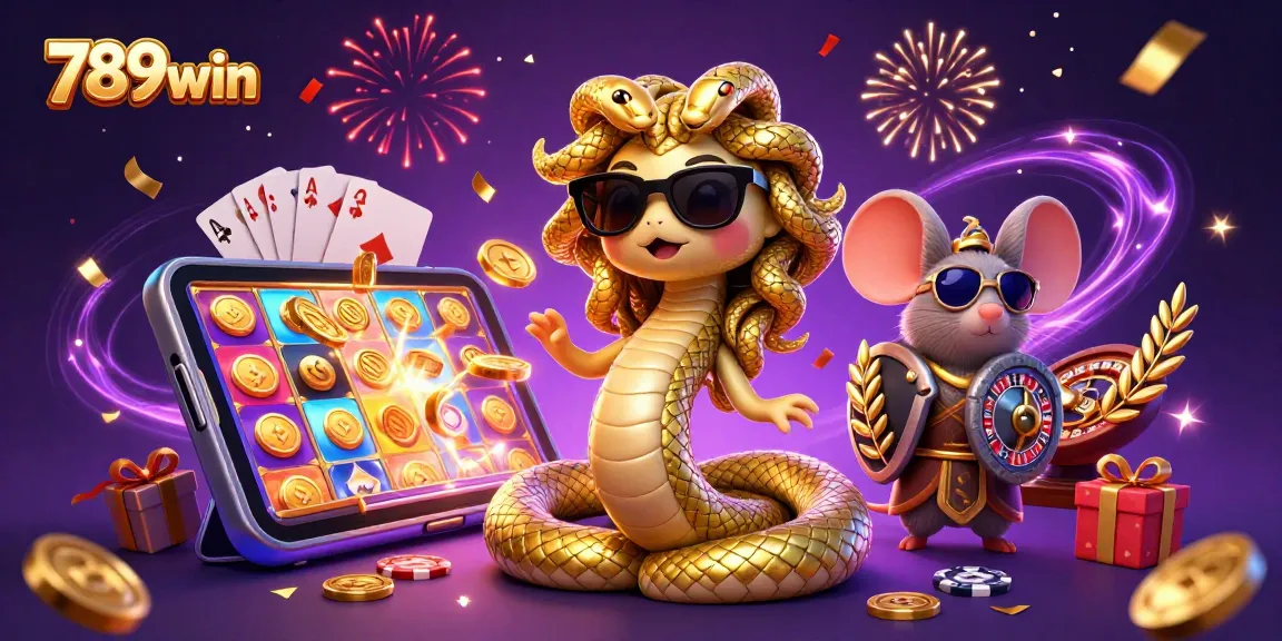 Experience the excitement of 789win with our vibrant casino scene, featuring jackpots and festive elements.