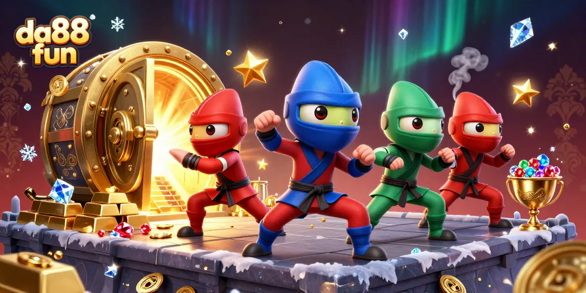 Engage in da88 fun with a dynamic ninja chameleon scene in an immersive casino setting.