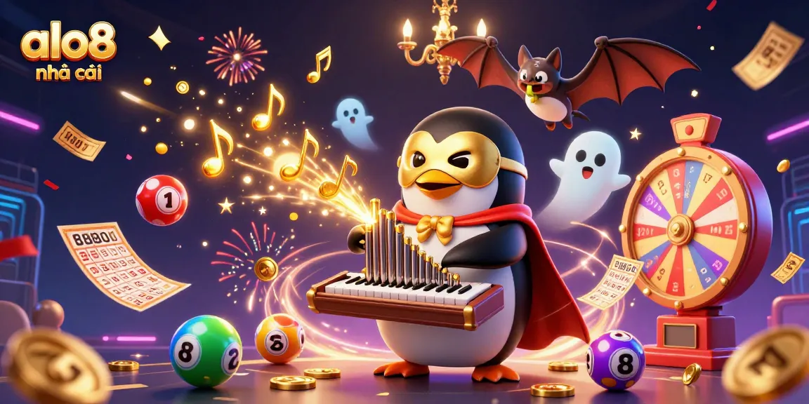 Watch the 3D cartoon penguin at alo8 nhà cái enrich the gaming experience with golden coins and festive elements.