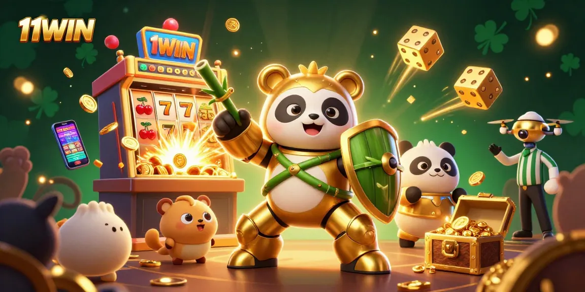 Join the excitement at 11WIN with a vibrant casino scene featuring a jackpot explosion!