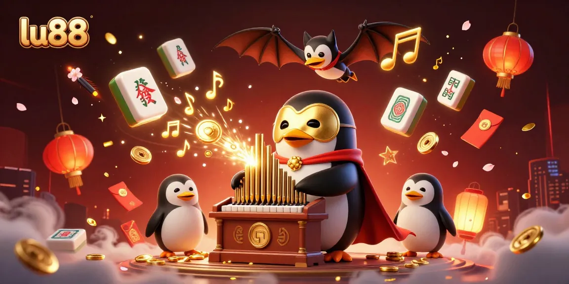 Engage in high-stakes gaming action with lu88, featuring a whimsical casino scene bursting with excitement.