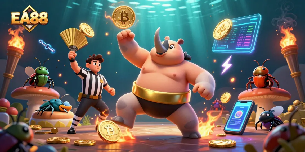Experience EA88 gaming excitement with a dynamic scene of characters and vibrant symbols.