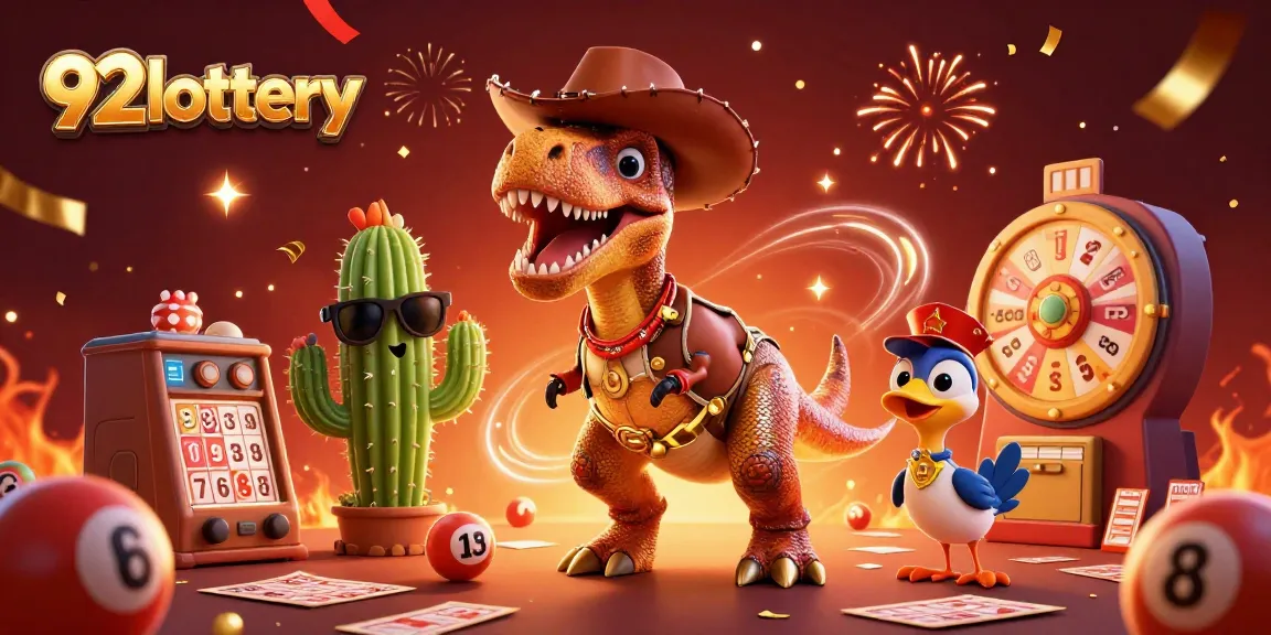 Engaging 92lottery themed digital art showcasing lively characters around lottery elements.